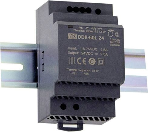 يعني جيدا DDR-60L-24 60W Din Rail DC / DC Converter O / P +24V2.5A - 1 عنصر (عناصر) in Saudi Arabia