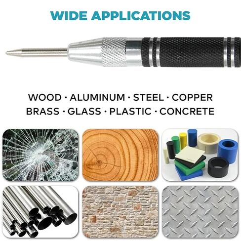 128 مللي متر مركز لكمة التلقائي الربيع محدد الزجاج المهاجم كسر نافذة الفضة الأسود أداة تخريم لقم الثقب in Kuwait