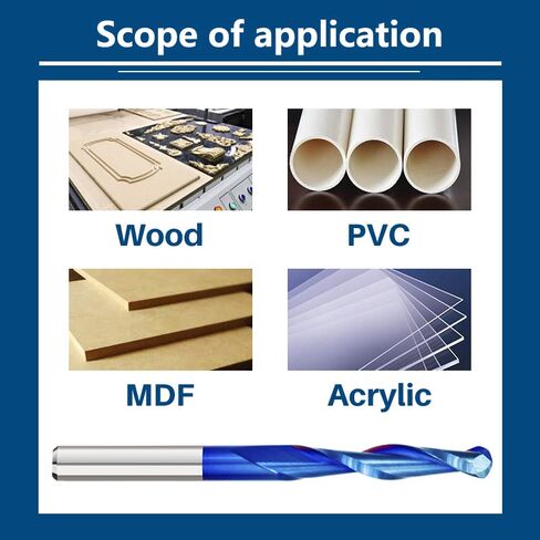 10pcs 2 Flutes Ball Nose End Mill Solid Carbide CNC Router Bits 3.175 Shank Spiral Milling Tool 0.8-2.5mm Diameter Nano Blue Coating Spiral Milling Cutter in Saudi Arabia