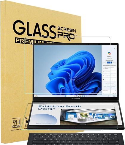 I-Tensodo 2 حزمة حزمة شاشة زجاجية مقسّمة لعام 2025 ASUS Zenbook Duo 2-in-1 كمبيوتر محمول مزدوج 14 بوصة OLED (UX8406) اللمس المحمول ، صلابة 9H ، HD Clear ، مضاد للقرعة in Saudi Arabia