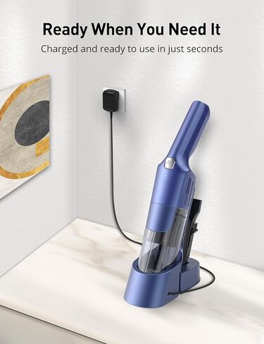 Handheld Vacuum Cordless, 24KPA Powerful Car Vacuum, Rechargeable, Charging Dock, Ergonomic Handle, 2-in-1 Crevice Tool, 1.8lb Portable Vacuum Cleaner with 2-Speed for Car, Home in Kuwait