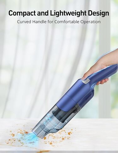 Handheld Vacuum Cordless, 24KPA Powerful Car Vacuum, Rechargeable, Charging Dock, Ergonomic Handle, 2-in-1 Crevice Tool, 1.8lb Portable Vacuum Cleaner with 2-Speed for Car, Home in Saudi Arabia