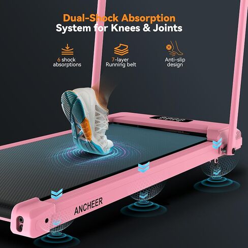 ANCHEER Treadmill with 12%/15% Incline, Folding Walking Pad with Handle Bar, 320-450lb Capacity Under Desk Foldable 3.5HP Treadmills for Home/Office/Gym,Installation-Free in Saudi Arabia