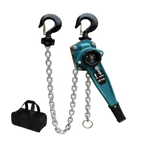 رافعة يدوية بسلسلة رافعة بطول 5 أقدام للخدمة الشاقة كتلة رافعة يدوية بسعة 3527.4 رطل تأتي مع حقيبة تخزين لرفع بناء ورشة عمل المرآب [1.6 طن * 1.5 متر] in Kuwait