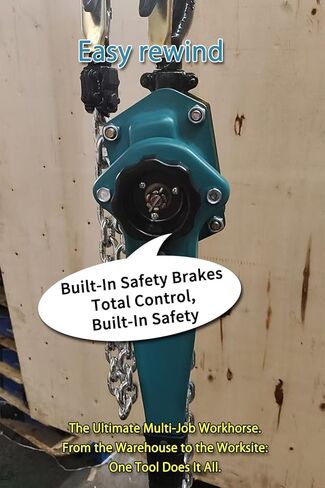 رافعة يدوية بسلسلة رافعة بطول 5 أقدام للخدمة الشاقة كتلة رافعة يدوية بسعة 3527.4 رطل تأتي مع حقيبة تخزين لرفع بناء ورشة عمل المرآب [1.6 طن * 1.5 متر] in Kuwait