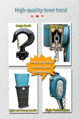 رافعة يدوية بسلسلة رافعة بطول 5 أقدام للخدمة الشاقة كتلة رافعة يدوية بسعة 3527.4 رطل تأتي مع حقيبة تخزين لرفع بناء ورشة عمل المرآب [1.6 طن * 1.5 متر] in Kuwait