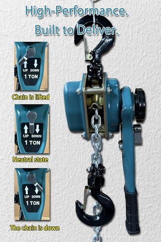 رافعة يدوية بسلسلة رافعة بطول 5 أقدام للخدمة الشاقة كتلة رافعة يدوية بسعة 3527.4 رطل تأتي مع حقيبة تخزين لرفع بناء ورشة عمل المرآب [1.6 طن * 1.5 متر] in Kuwait