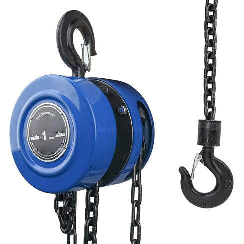 10 Feet Blue Manual Chain Hoist - Heavy Duty Chain 1 Ton Capacity, Lift Manual Hoist, Hand Chain Block Hoist for Industrial, Workshops, Warehouses, Automotive Machinery in Saudi Arabia
