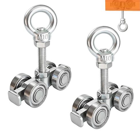 4-Wheel Silent Trolley Assembly Rollers.Strut Channel Rollers Trolley.for use with 1-5/8" Wide and All 1-5/8" or Taller Strut Channel with M10 Bolt and Lifting Eye Nuts(4) in Saudi Arabia