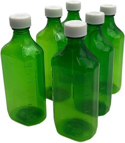 Sandhill Tools Graduated Oval Green RX 16 oz Bottles with Child-Resistant Caps – Plastic Prescription Bottles - 6 Pack in Saudi Arabia