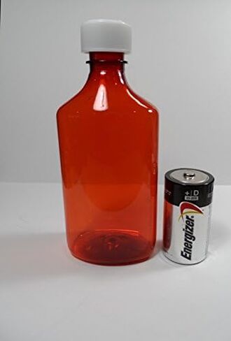 6 عبوات من زجاجات الدواء/المشروبات الكحولية البيضاوية المتدرجة الجديدة بوزن 8 أونصة مع أغطية in Kuwait