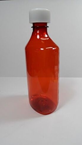 6 عبوات من زجاجات الدواء/المشروبات الكحولية البيضاوية المتدرجة الجديدة بوزن 8 أونصة مع أغطية in Kuwait