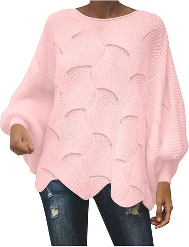 Women's Casual Turtleneck Sweaters Cable Knit Oversized Fall Long Sleeve Loose Fit Pullover Tops Fall Winter Clothes in Saudi Arabia
