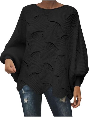 Women's Casual Turtleneck Sweaters Cable Knit Oversized Fall Long Sleeve Loose Fit Pullover Tops Fall Winter Clothes in Saudi Arabia