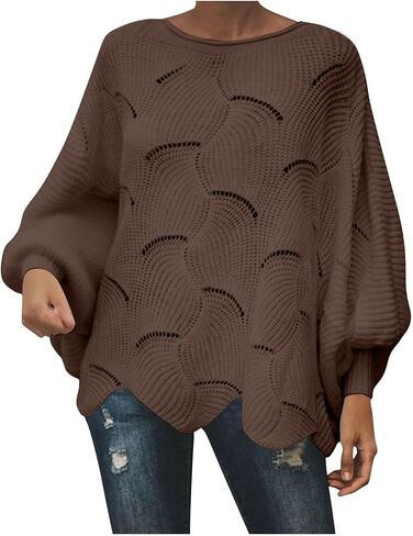 Women's Casual Turtleneck Sweaters Cable Knit Oversized Fall Long Sleeve Loose Fit Pullover Tops Fall Winter Clothes in Saudi Arabia