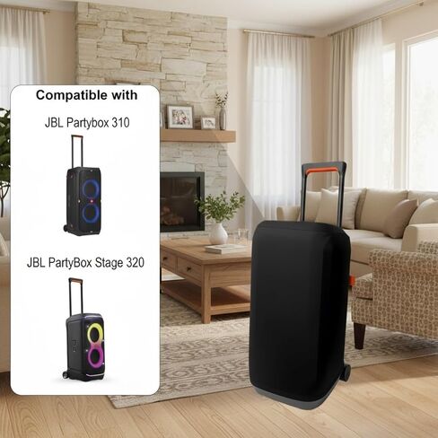 غطاء حماية من الغبار لجهاز JBL Partybox 310/Stage 320 مكبر صوت محمول للحفلات، غطاء مكبر صوت قابل للتمدد مع غطاء منزلق لمكبر الصوت مع شريط مطاطي (غطاء فقط) in Kuwait