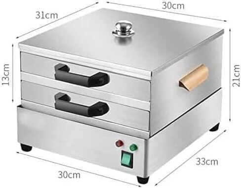 DAREV Electric Cantonese Rice Noodle Rolls Machine, 2 Layer Stainless Steel Steamed Vermicelli Roll Steamer with 3 Steameing Tray in Saudi Arabia