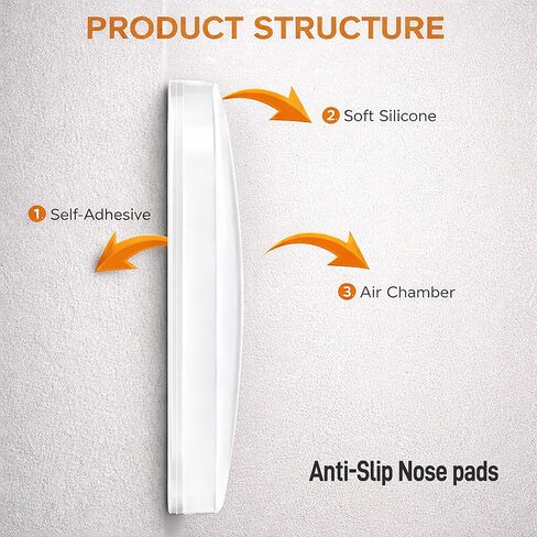 Eyeglass Nose Pad Compatible with Ray-Ban Meta Wayfarer, & Gen 2 and Oakley Meta HSTN, 10 Pairs Soft Silicone Nose Pads, Anti Slip Silicone Nose Pads(Clear) in Saudi Arabia