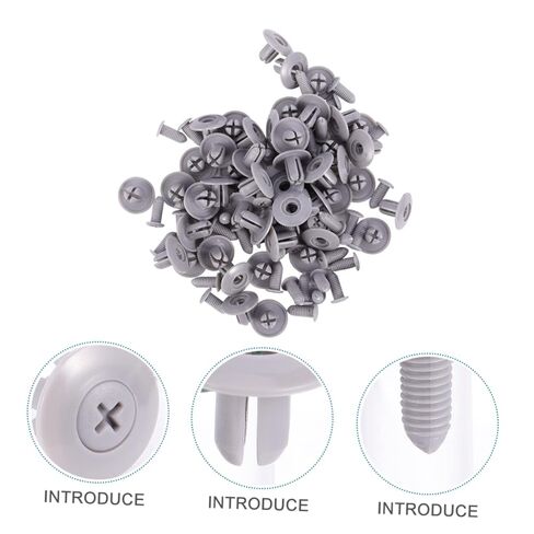 Ciieeo 50pcs Automotive Push Pin Clips M8 Hole Gray Plastic Fasteners for Bumper and Liners Strong and Sturdy Car Retainer Rivets for Universal Use in Saudi Arabia