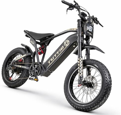 TUTTIO ICT Electric-Motorcycle for Adults-Teens Age 16+, 60V 4000W Peak Moped-Style-Ebike, 43-49MPH, 20" Fat-Tire-Electric-Bike, 1500Wh, Up to 100Miles Long Range Dirt Bike for Off-Road Mountain Snow in Kuwait