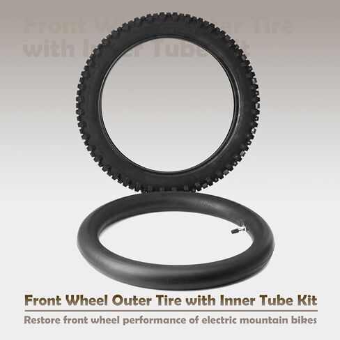 E-Bike Front Wheel Outer Tire with Inner Tube Kit Compatible with Tuttio Soleil 01 Electric Dirt Bike, 14" Front Tire Tube Replacement for Tutti Electric Off-Road Motorcycle in Saudi Arabia