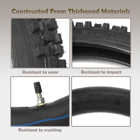 E-Bike Front Wheel Outer Tire with Inner Tube Kit Compatible with Tuttio Soleil 01 Electric Dirt Bike, 14" Front Tire Tube Replacement for Tutti Electric Off-Road Motorcycle in Saudi Arabia