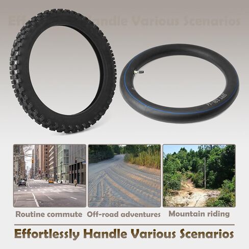 E-Bike Front Wheel Outer Tire with Inner Tube Kit Compatible with Tuttio Soleil 01 Electric Dirt Bike, 14" Front Tire Tube Replacement for Tutti Electric Off-Road Motorcycle in Saudi Arabia
