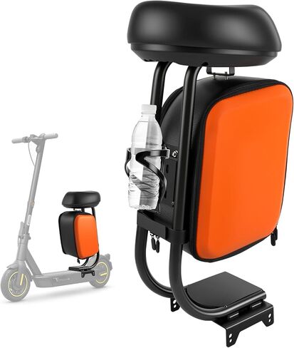 Electric Scooter Seat Compatible with Segway Ninebot MAX-G30 Seat Attachment for Adult with 10L Large Storage Bag, Cup Holder, Comfortable PU Cushion in Kuwait