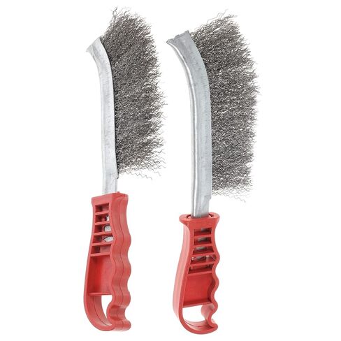 4pcs Heavy Duty Steel Wire Rust Removal Brushes with Ergonomic Plastic Handles for Welding Slag Paint Scale Cleaning Handheld Wire Drill Brushes for Industrial and Home Use in Saudi Arabia