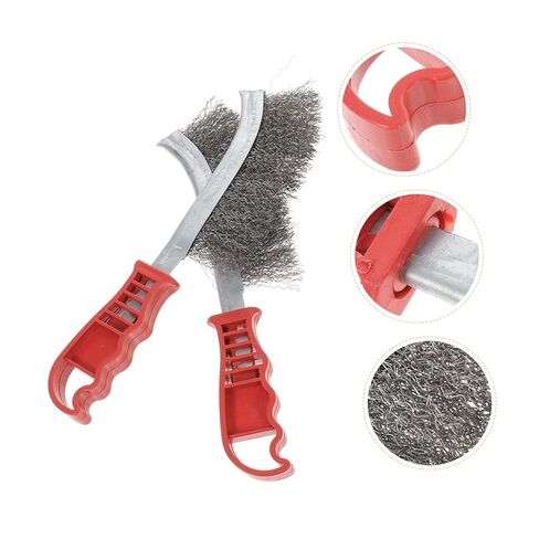 IMIKEYA 4pcs Heavy Duty Steel Wire Brushes with Ergonomic Plastic Handles for Rust Paint Welding Slag Removal for Industrial Cleaning and Surface Preparation in Saudi Arabia