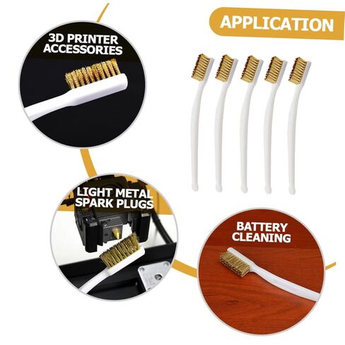 5pcs Copper Wire Brush with Plastic Handles for Removing Rust Welding Slag and Paint Stains Industrial Cleaning Tool for Motor Door and Window Maintenance in Saudi Arabia
