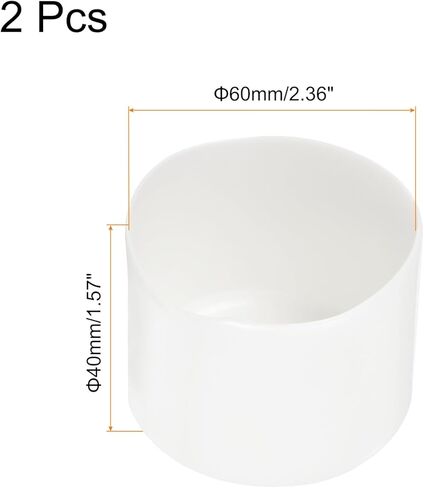 uxcell 2pcs Rubber End Caps 63mm(2 1/2 Inch) ID x 40mm(1 9/16 Inch) H Vinyl Round Tube Bolt Cap Cover Screw Thread Protectors White in Saudi Arabia