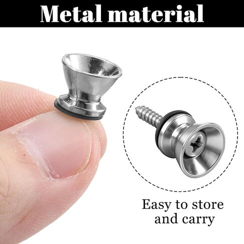 16pcs Guitar Strap Button Lock Pins Metal Guitar Strap Locks Set with Screws Anti-slipping Guitars Straps Lock Parts Accessories for Acoustic, Ukulele, Martin, Banjo, Electric And Bass Guitars in Saudi Arabia
