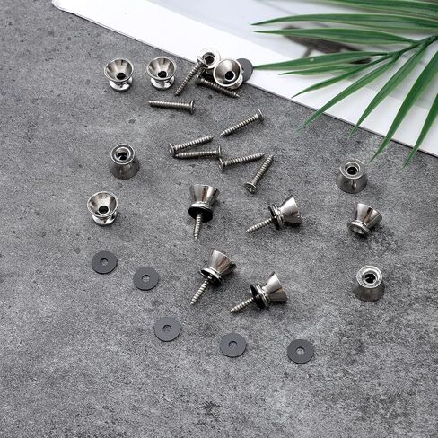 16pcs Guitar Strap Button Lock Pins Metal Guitar Strap Locks Set with Screws Anti-slipping Guitars Straps Lock Parts Accessories for Acoustic, Ukulele, Martin, Banjo, Electric And Bass Guitars in Saudi Arabia