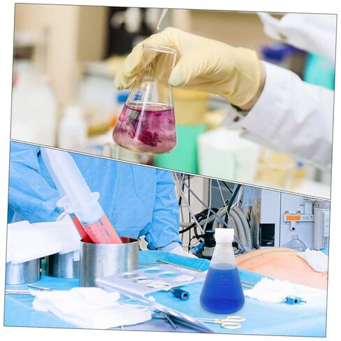 Luxshiny 6pcs Erlenmeyer Flasks Plastic Laboratory Conical Flask Side Arm Chemistry for Students in Saudi Arabia