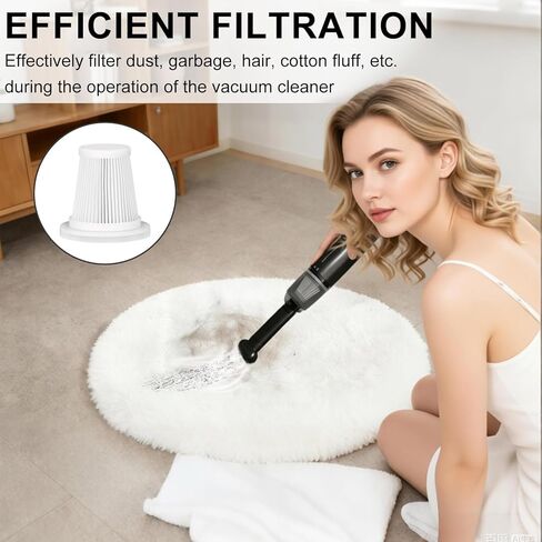 فلتر بديل متوافق مع JIXINMIYUE HX-606 & A9life SY01-Q8 مكنسة كهربائية محمولة لاسلكية محمولة للسيارة - 4 عبوات in Kuwait