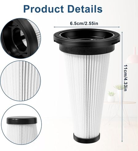 4 Pack Hepa Filters Compatible with MBYULO EHBR-A001-V01 Cordless Stick Vacuum Cleaner, Replacement Filter for Trucozie T350 in Saudi Arabia
