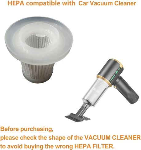 5 عبوات بديلة من فلاتر هيبا متوافقة مع مكنسة JIXINMIYUE المحمولة اللاسلكية، موديل HX-606. تعمل المرشحات القابلة للغسل مع المكنسة الكهربائية المحمولة للسيارة A9life SY01-Q8. in Kuwait