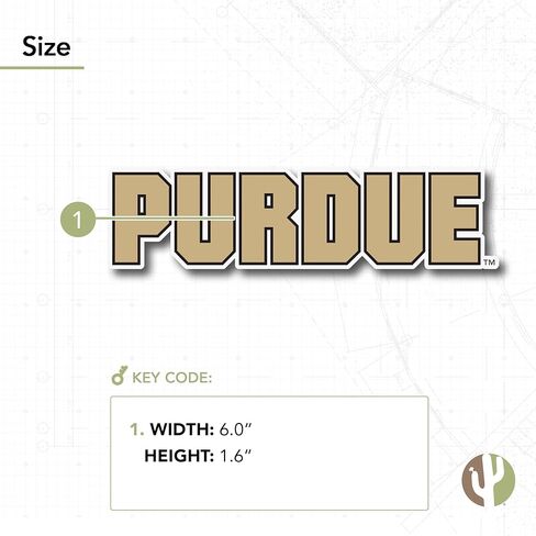 Desert Cactus Purdue University Sticker Boilermakers Vinyl Decal Laptop Water Bottle Car Scrapbook (IND 11) in Saudi Arabia