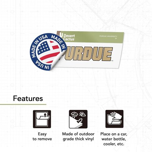 Desert Cactus Purdue University Sticker Boilermakers Vinyl Decal Laptop Water Bottle Car Scrapbook (IND 11) in Saudi Arabia