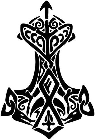 ملصق لاصق من Viking Thors Hammer Thunder Norse Asatru Mjolnir لنافذة السيارة جدار الكمبيوتر المحمول المحمول in Saudi Arabia