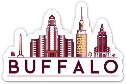 Squiddy Buffalo New York - ملصق من الفينيل للهاتف والكمبيوتر المحمول وزجاجة المياه (عرض 3 بوصات) in Saudi Arabia