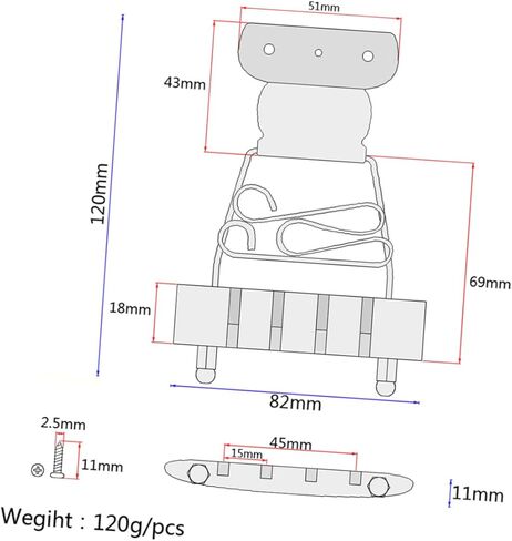 Vaguelly Adjustable 4 String Bass Guitar Tailpiece Bridge Roller Saddles for Enhanced Intonation and Compatibility Jazz and Electric Bass (Silver) in Saudi Arabia