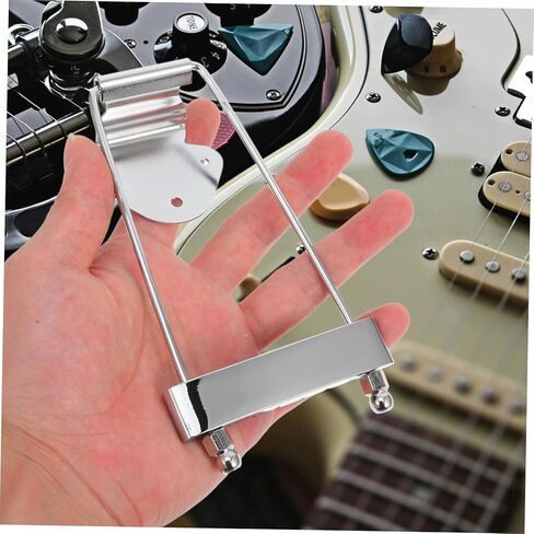 GALPADA Silver Swing Tailpiece for 6-String Electric Guitar JAZZ Style High-Quality Metal Construction Compatible and Bass Guitars in Saudi Arabia