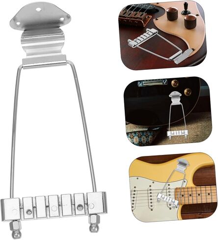 GALPADA Silver Swing Tailpiece for 6-String Electric Guitar JAZZ Style High-Quality Metal Construction Compatible and Bass Guitars in Saudi Arabia