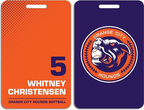 Custom Sports Bag Tag | Your Own Team Logo, Player Name + Number, Team Colors | Different Design Options | Personalized Bag Tag for Baseball Basketball Softball Football Hockey Soccer Golf Volleyball in Saudi Arabia