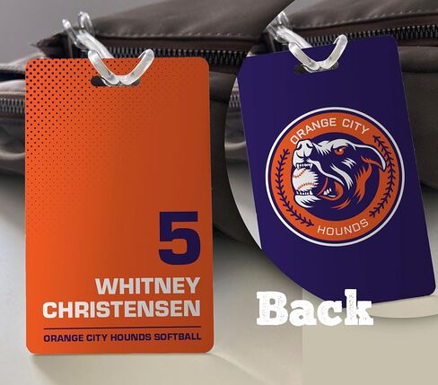 Custom Sports Bag Tag | Your Own Team Logo, Player Name + Number, Team Colors | Different Design Options | Personalized Bag Tag for Baseball Basketball Softball Football Hockey Soccer Golf Volleyball in Saudi Arabia