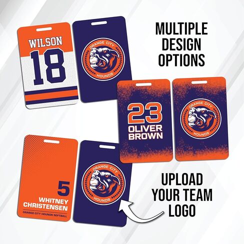 Custom Sports Bag Tag | Your Own Team Logo, Player Name + Number, Team Colors | Different Design Options | Personalized Bag Tag for Baseball Basketball Softball Football Hockey Soccer Golf Volleyball in Saudi Arabia