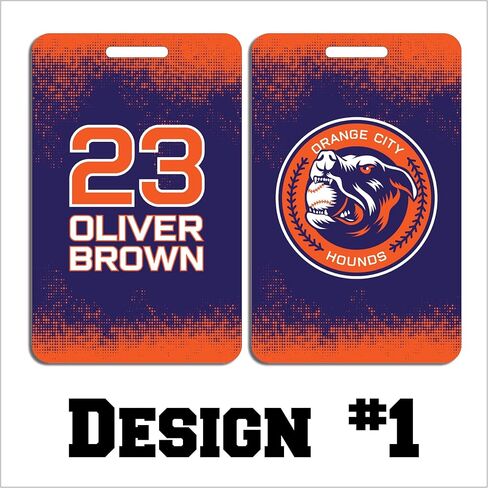 Custom Sports Bag Tag | Your Own Team Logo, Player Name + Number, Team Colors | Different Design Options | Personalized Bag Tag for Baseball Basketball Softball Football Hockey Soccer Golf Volleyball in Saudi Arabia