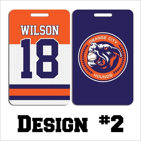 Custom Sports Bag Tag | Your Own Team Logo, Player Name + Number, Team Colors | Different Design Options | Personalized Bag Tag for Baseball Basketball Softball Football Hockey Soccer Golf Volleyball in Saudi Arabia